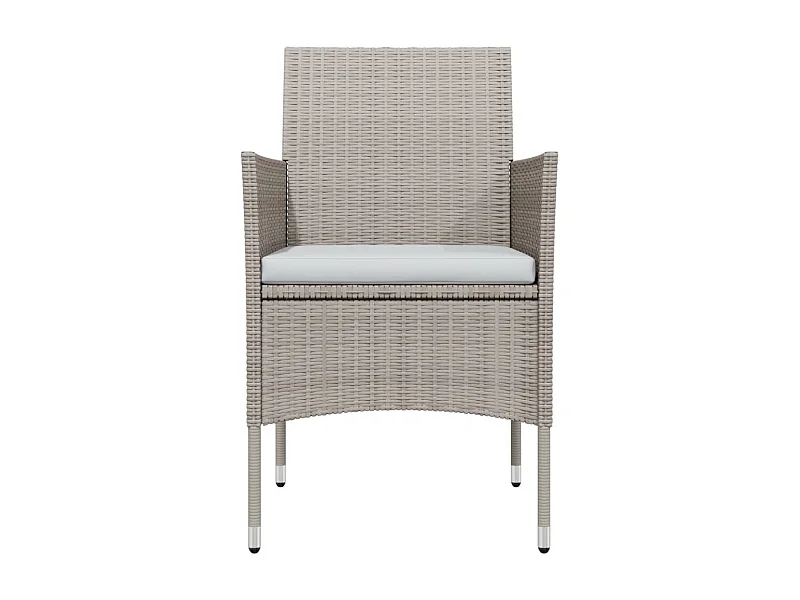 Juego de comedor de jardín muebles de exterior cojines 9 piezas beige/negro 02_0014184