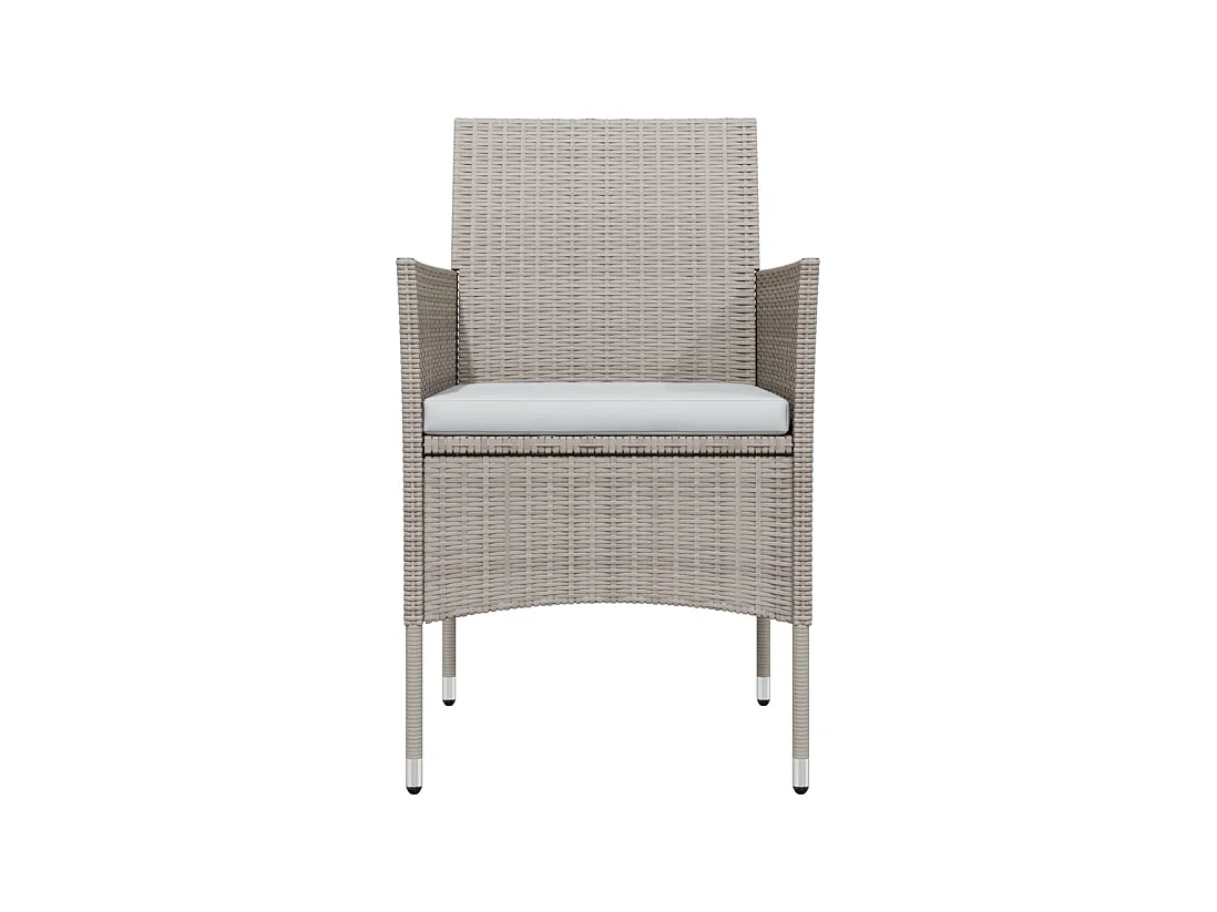 Juego de comedor de jardín muebles de exterior cojines 9 piezas beige/negro 02_0014184