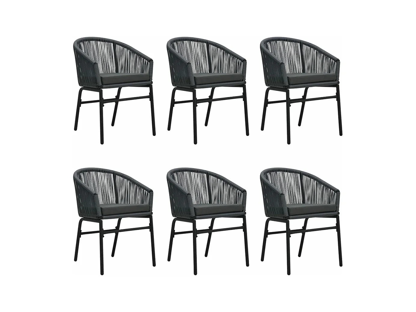 Conjunto de jantar de jardim móveis de exterior 7 peças cinza 02_0013957