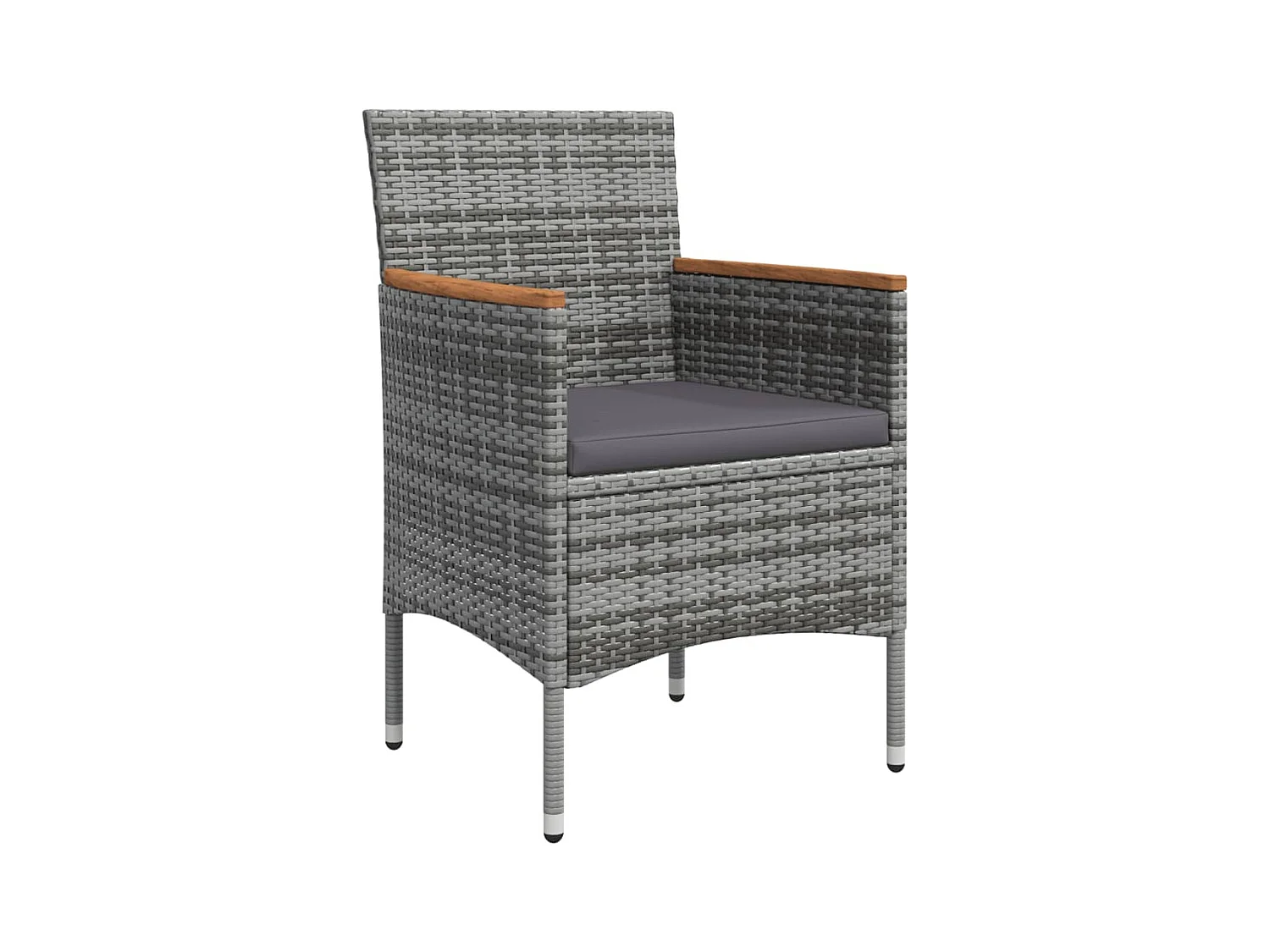 Set da pranzo da giardino mobili da esterno e cuscini 5 pezzi grigio/nero 02_0014189