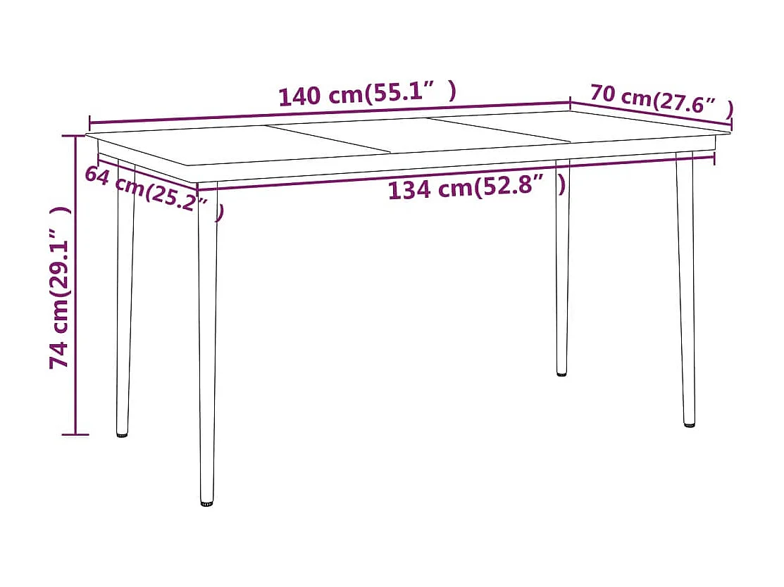 Juego de comedor de jardín muebles de exterior 7 piezas negro 02_0014004