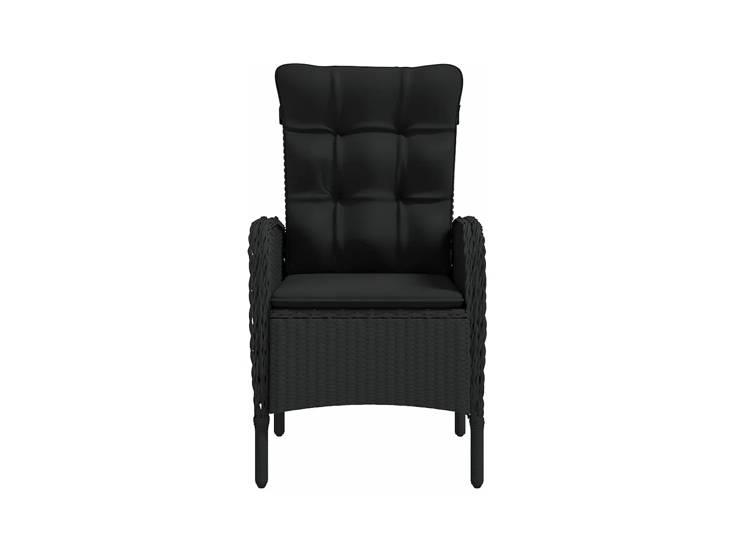 Juego de comedor de jardín muebles de exterior con cojines 5 piezas negro 02_0014150