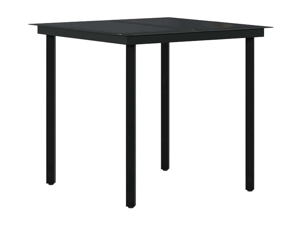 Conjunto de jantar de jardim móveis de exterior com almofadas 5 peças preto 02_0014150