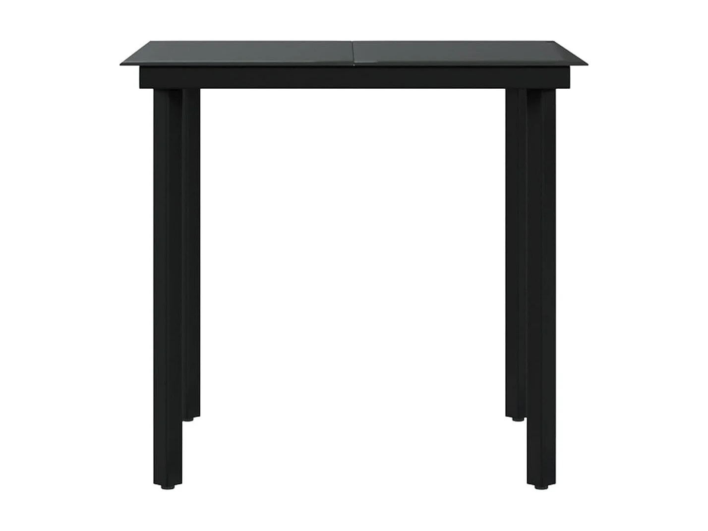 Conjunto de jantar de jardim móveis de exterior com almofadas 5 peças preto 02_0014150