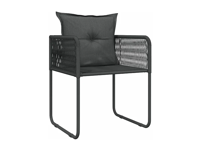 Conjunto de jantar de jardim móveis de exterior 7 peças preto 02_0014010