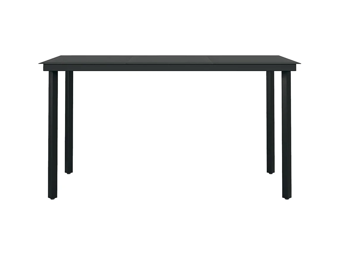 Conjunto de jantar de jardim móveis de exterior 7 peças preto 02_0014010