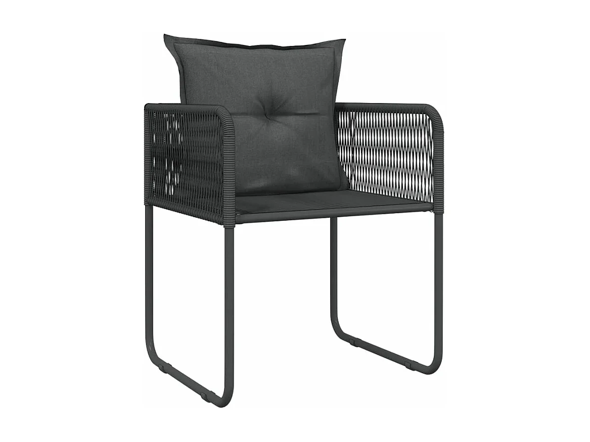 Juego de comedor de jardín muebles de exterior 7 piezas negro 02_0014010