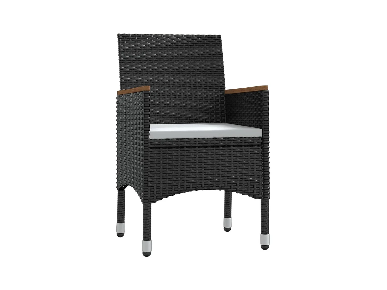 Conjunto de jantar de jardim móveis de exterior com almofadas 5 peças preto 02_0014153