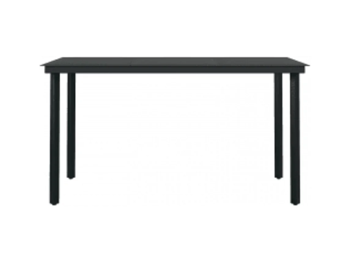 Conjunto de jantar de jardim móveis de exterior com almofadas 5 peças preto 02_0014153