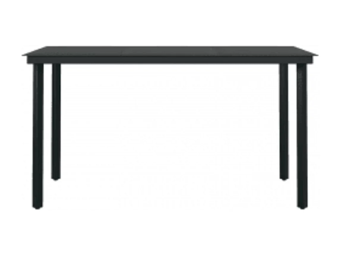 Conjunto de jantar de jardim móveis de exterior com almofadas 5 peças preto 02_0014153