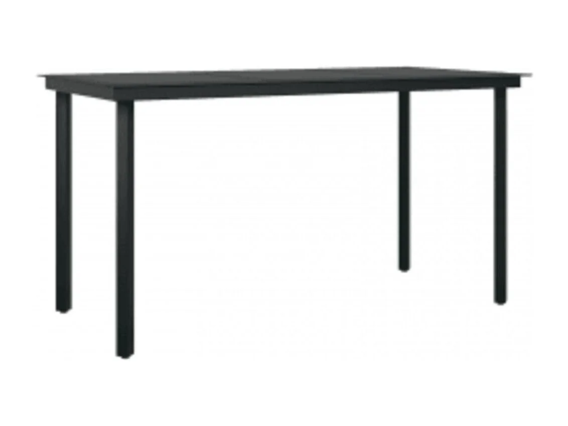 Conjunto de jantar de jardim móveis de exterior com almofadas 5 peças preto 02_0014153