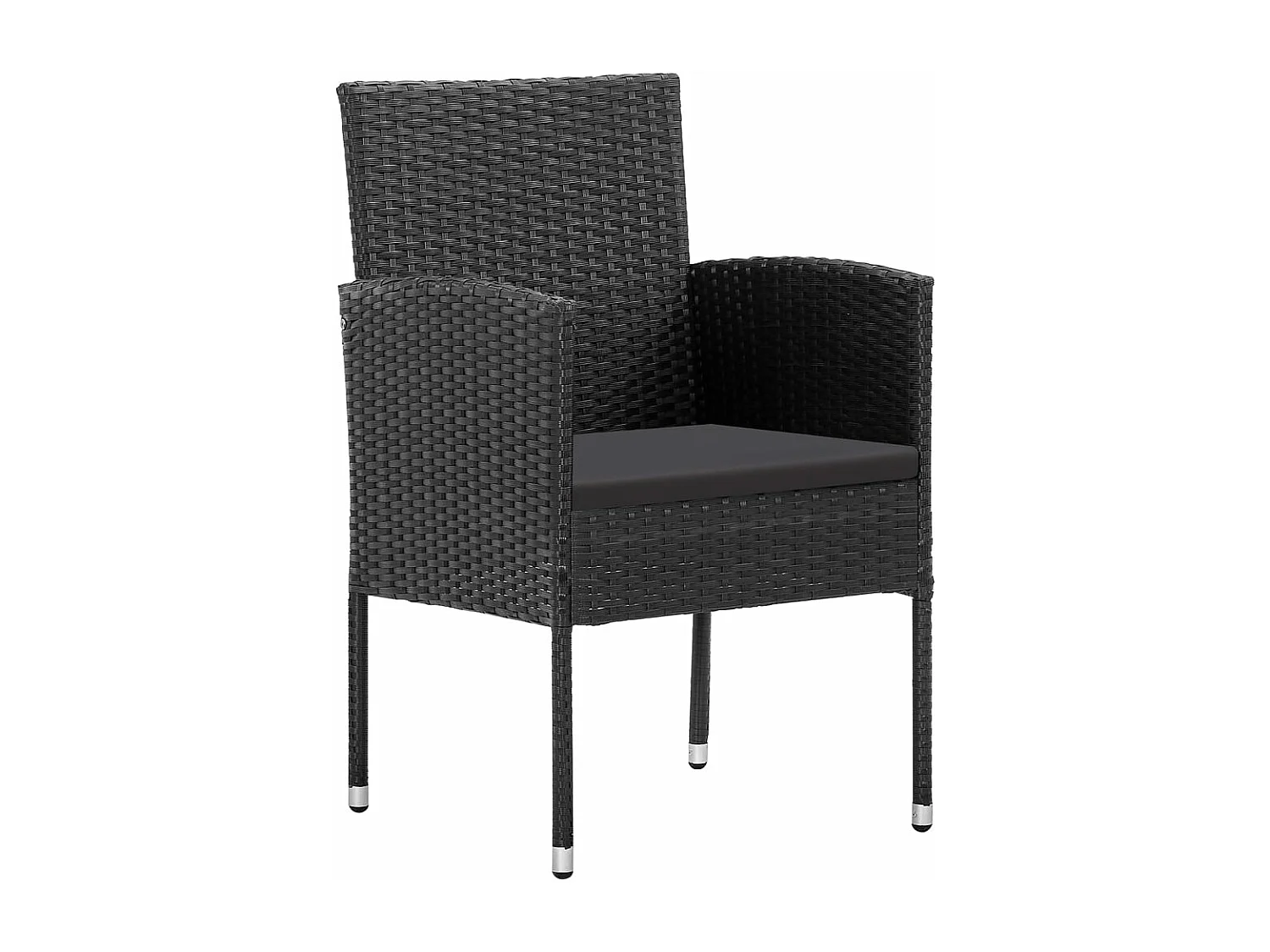 Conjunto de jantar de jardim móveis de exterior 5 peças preto 02_0013859