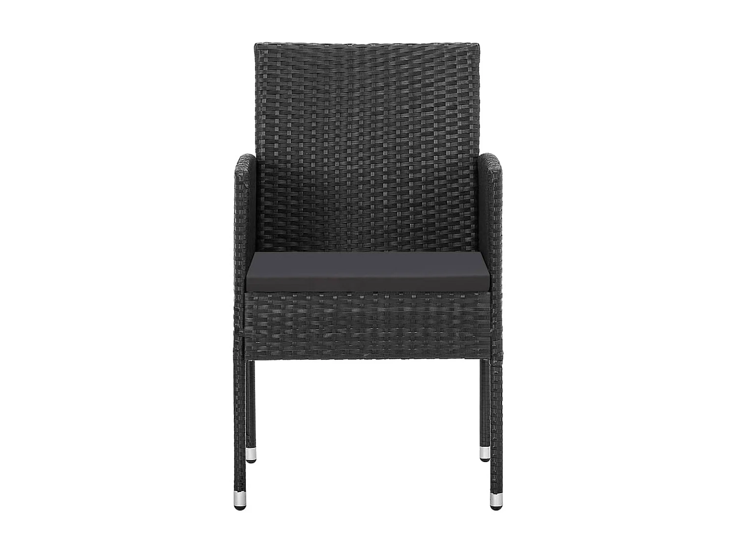 Conjunto de jantar de jardim móveis de exterior 5 peças preto 02_0013859