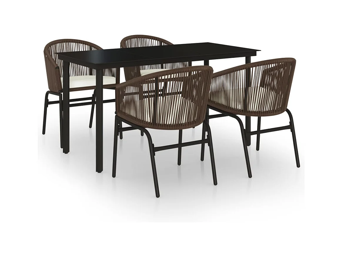 Set da pranzo da giardino mobili da esterno 5 pezzi marrone 02_0013823