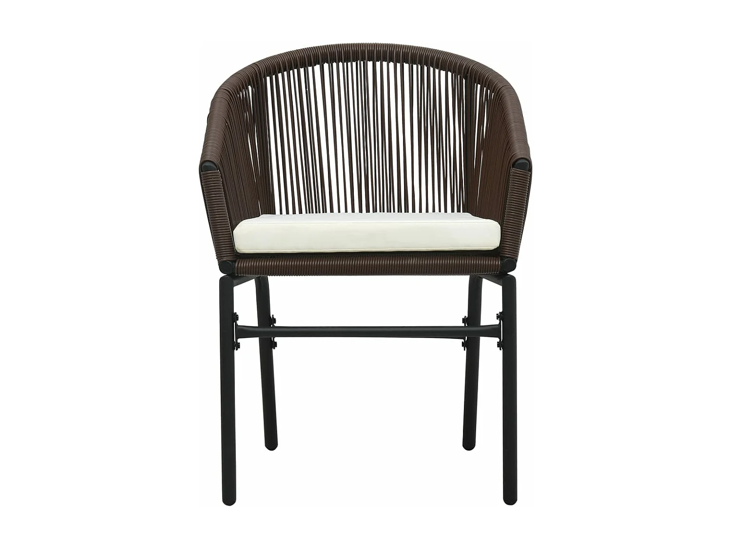 Conjunto de jantar de jardim móveis de exterior 5 peças marrom 02_0013823