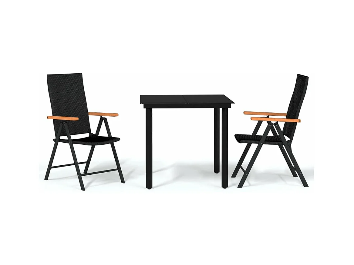 Set da pranzo da giardino mobili da esterno 3 pezzi nero 02_0013668