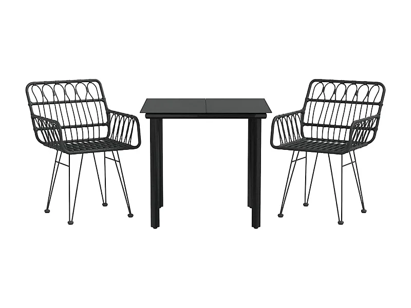 Ensemble de salle à résine noire 56 x 64 x 80 cm 02_0013678