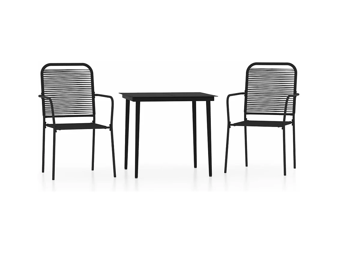 Set da pranzo da giardino mobili da esterno 3 pezzi nero 02_0013648