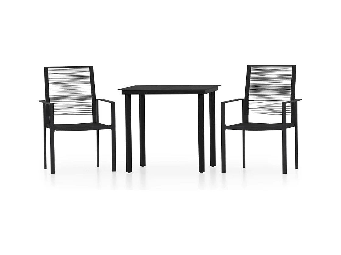 Set da pranzo da giardino mobili da esterno 3 pezzi nero 02_0013650