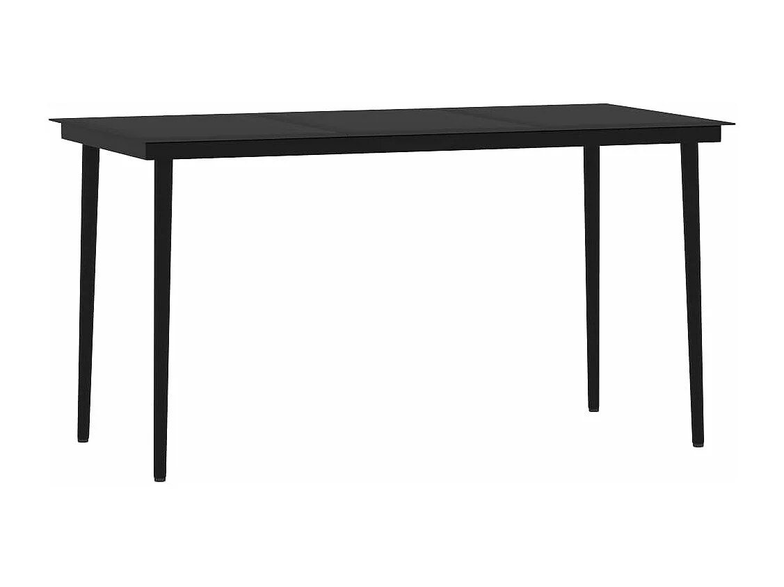 Conjunto de jantar de jardim móveis de exterior 5 peças preto 02_0013852