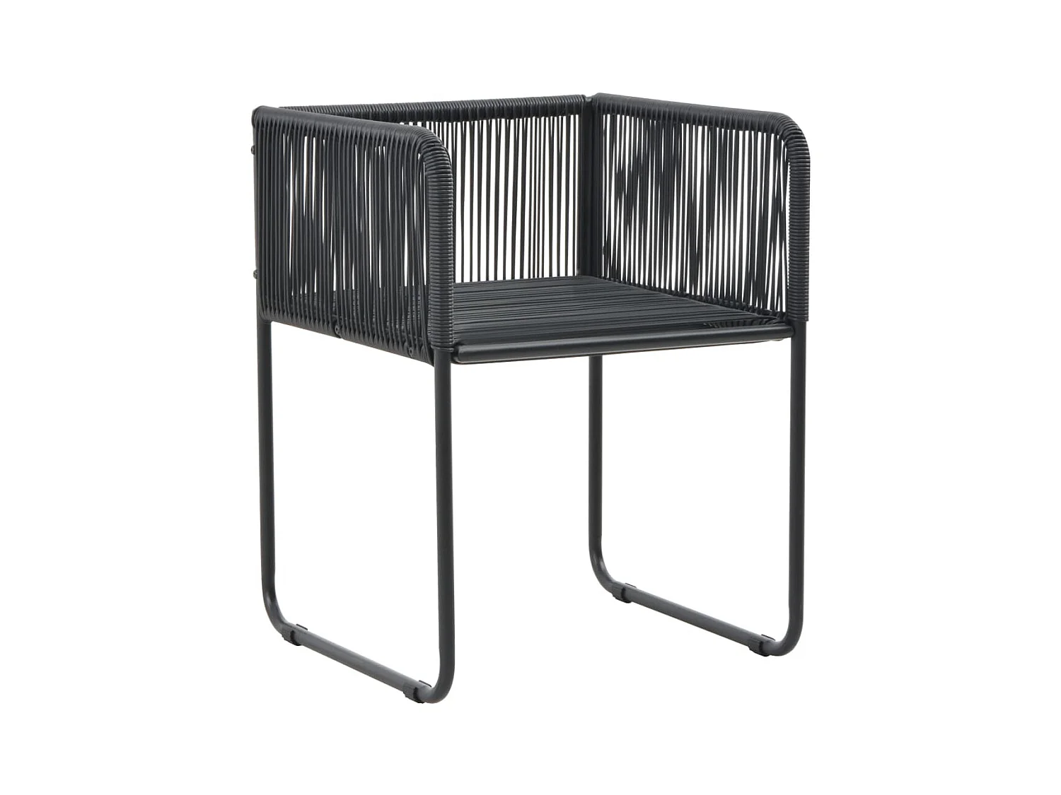 Conjunto de jantar de jardim móveis de exterior 5 peças preto 02_0013903