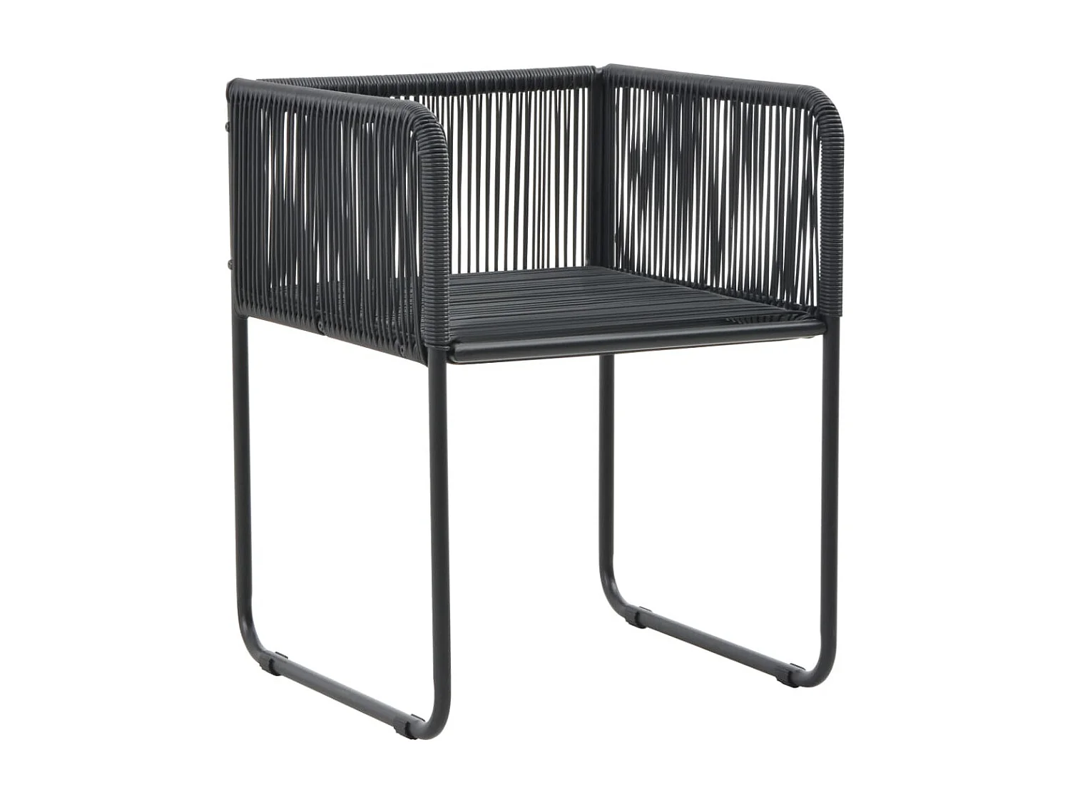 Juego de comedor de jardín muebles de exterior 5 piezas negro 02_0013903