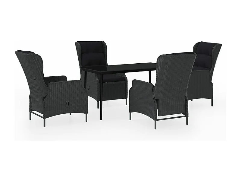 Juego de comedor de jardín muebles de exterior 5 piezas gris oscuro 02_0013804
