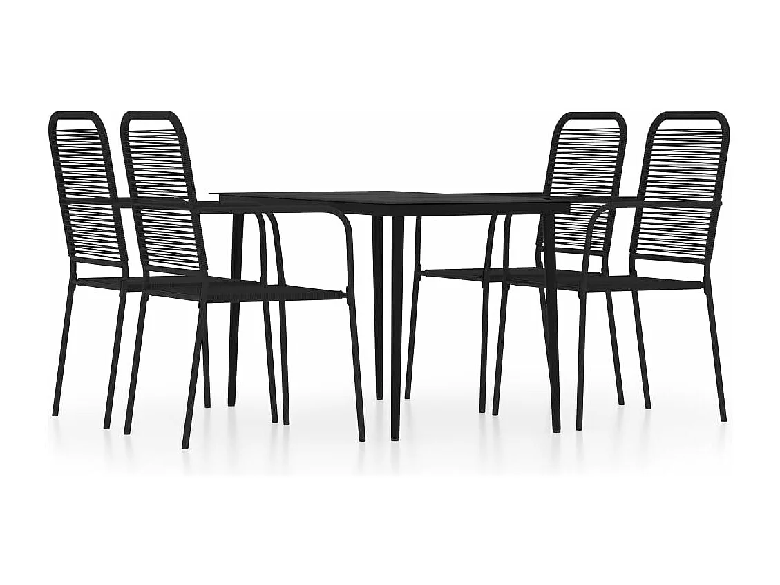 Juego de comedor de jardín muebles de exterior 5 piezas negro 02_0013889
