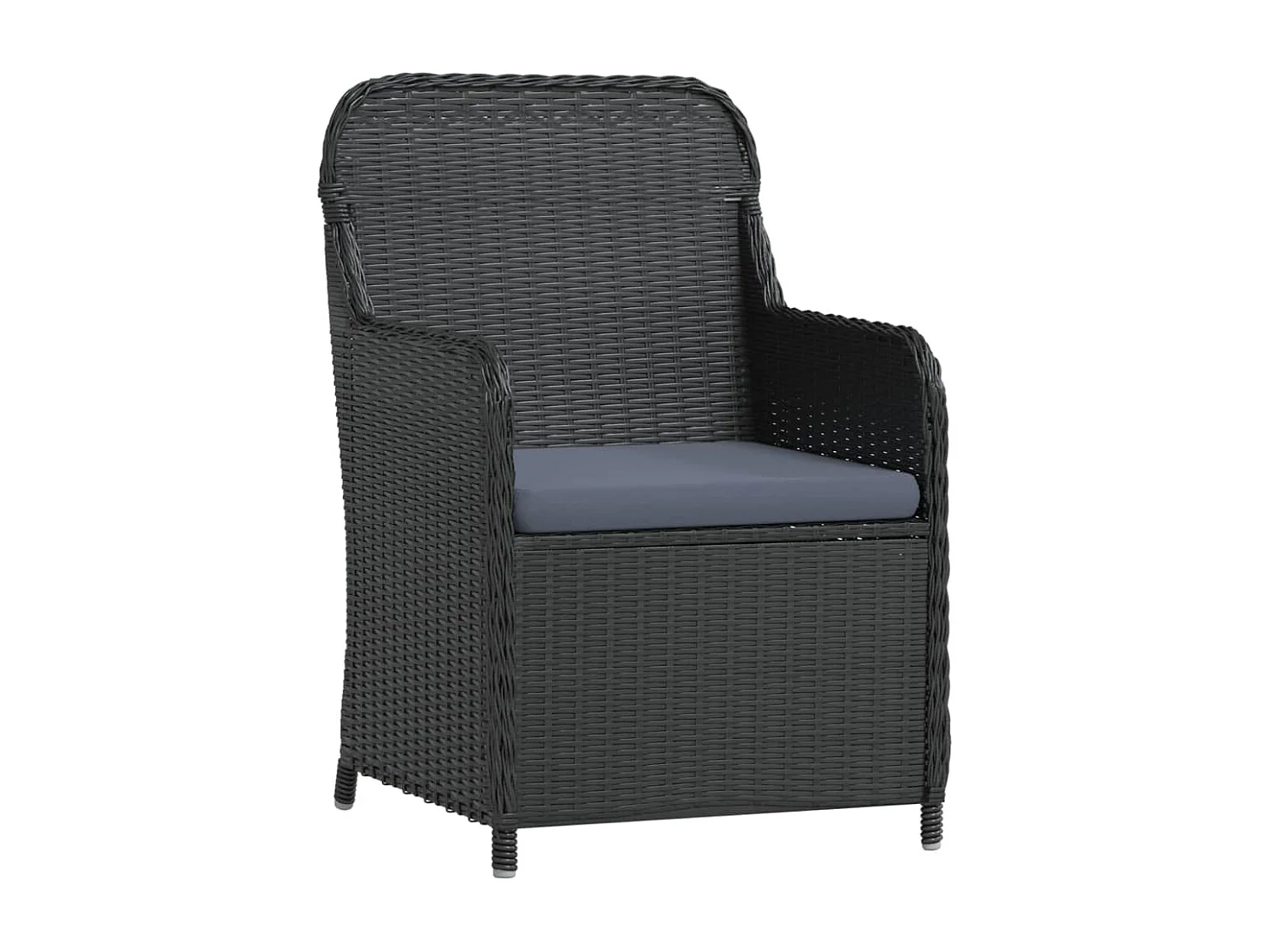 Juego de comedor de jardín muebles de exterior con cojines 5 piezas negro 02_0014160