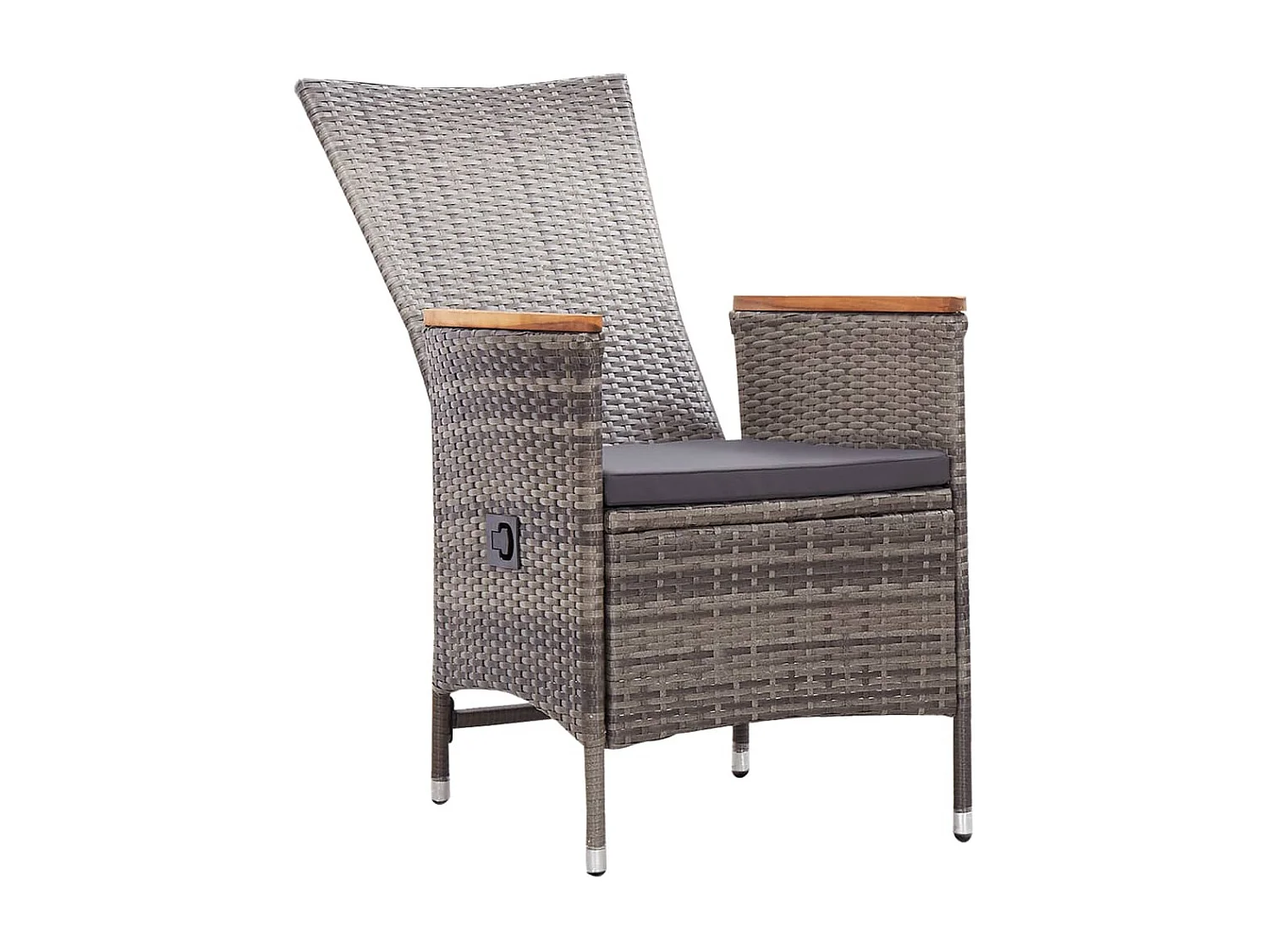 Conjunto de jantar de jardim móveis de exterior 3 peças cinza 02_0013616