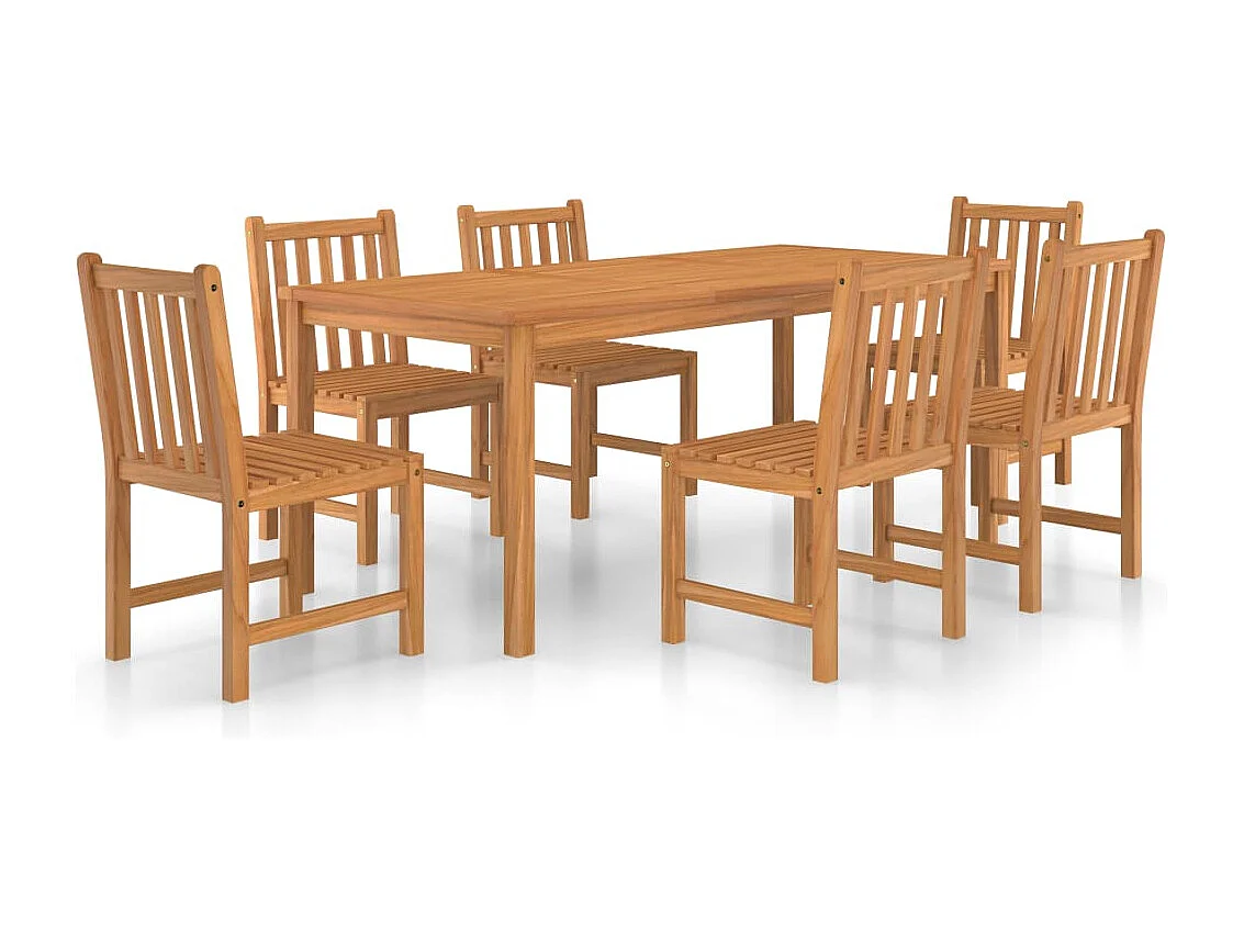 Set da pranzo da giardino 7 pezzi mobili da esterno legno massello di teak 02_0013945