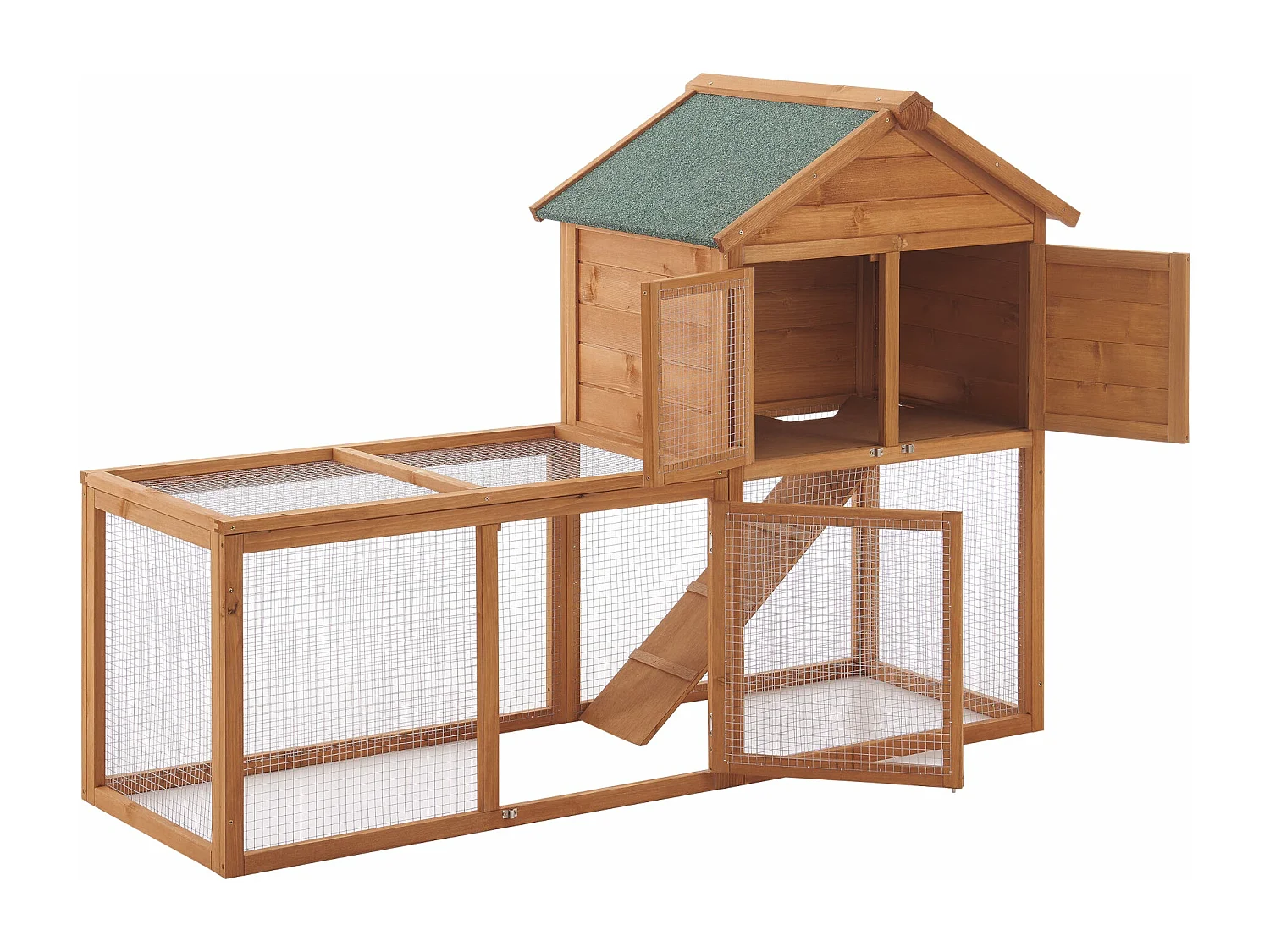 Gabbia a due livelli 110 x 160 x 61 cm abete naturale 03_0006807