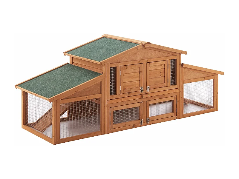 Gabbia a due livelli 72 x 180 x 62 cm abete naturale 03_0006810