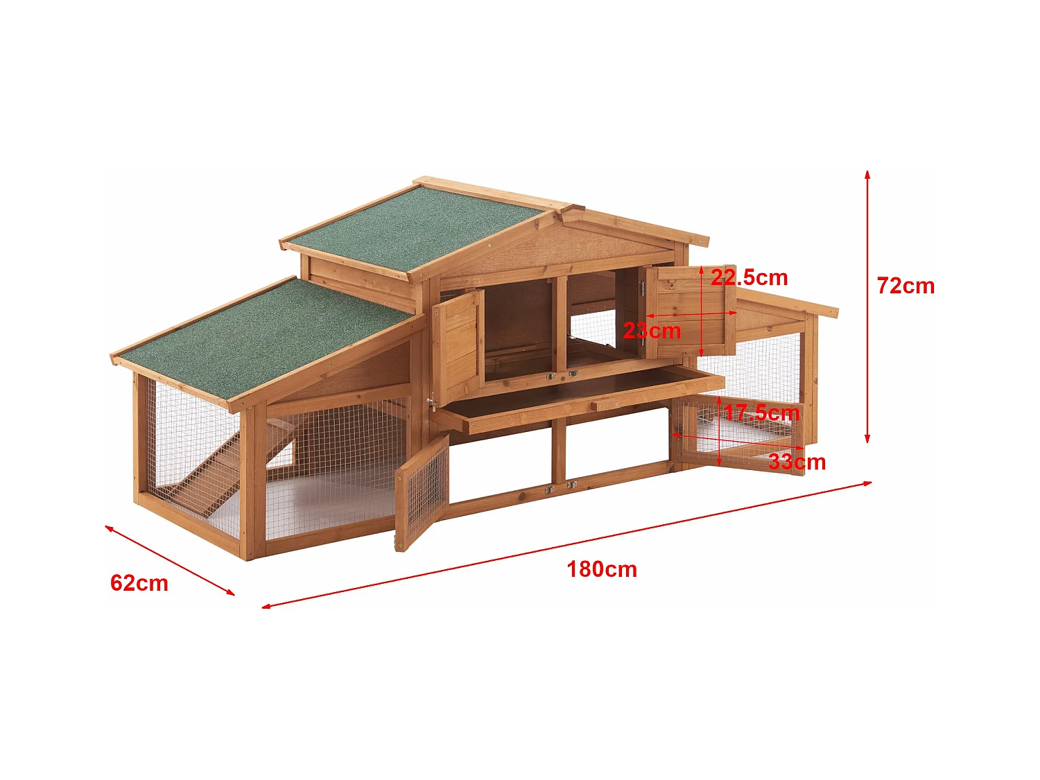 Conejera de dos niveles 72 x 180 x 62 cm abeto natural 03_0006810