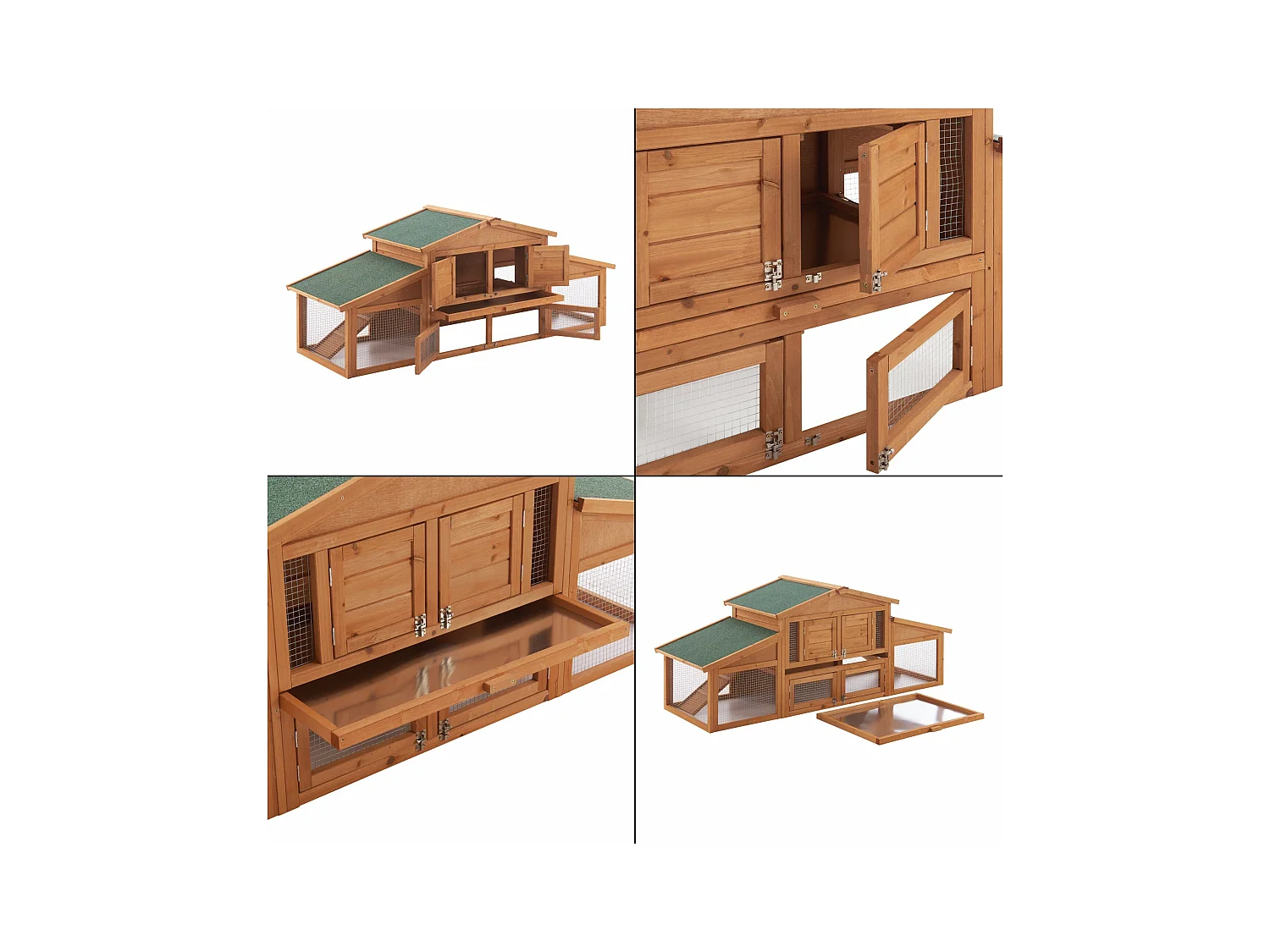 Conejera de dos niveles 72 x 180 x 62 cm abeto natural 03_0006810