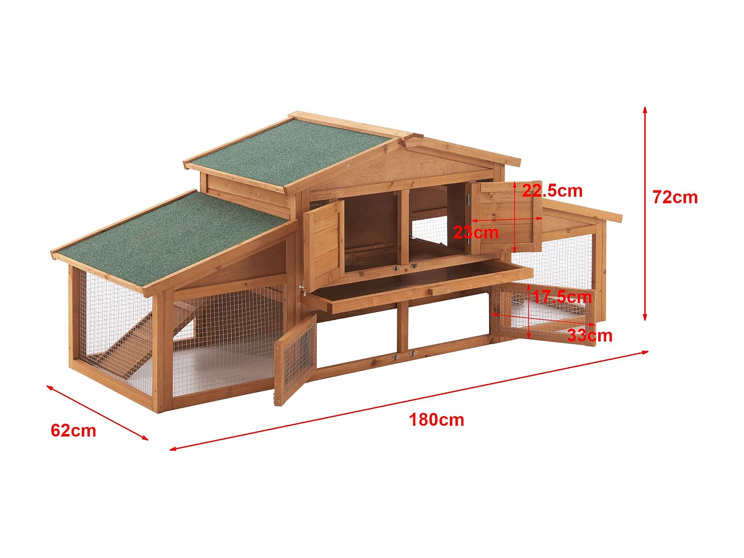 Conejera de dos niveles 72 x 180 x 62 cm abeto natural 03_0006810