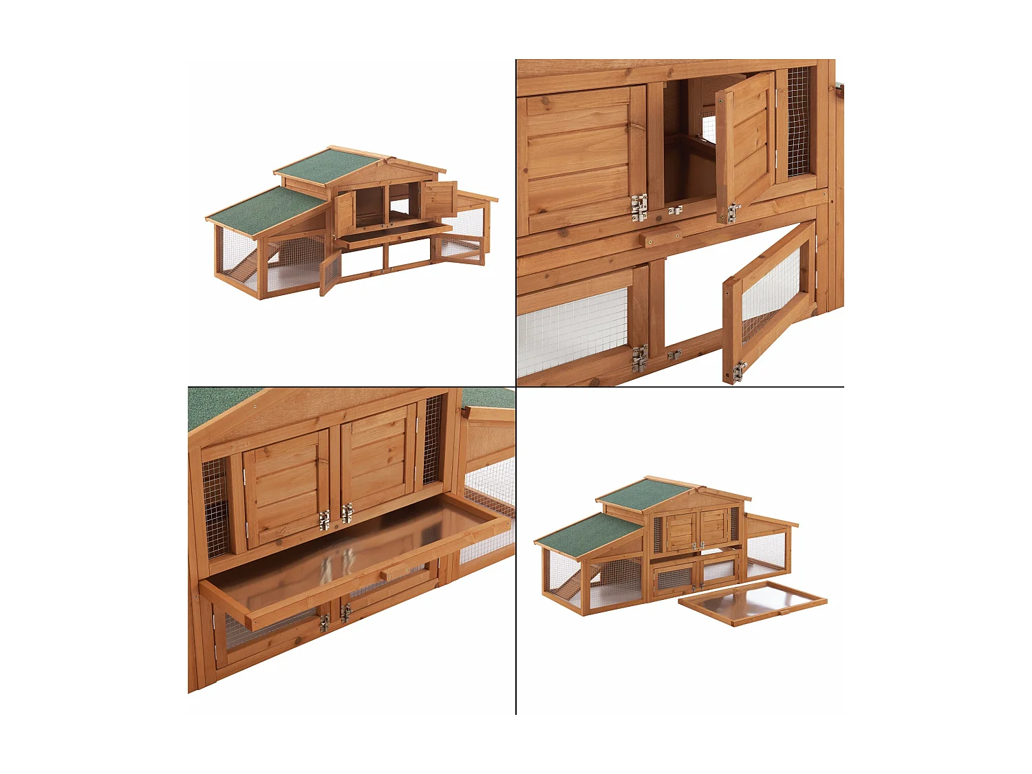 Conejera de dos niveles 72 x 180 x 62 cm abeto natural 03_0006810