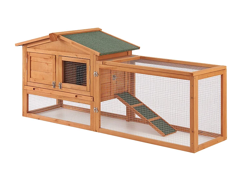 Gabbia a due livelli 68 x 156 x 52 cm abete naturale 03_0006809