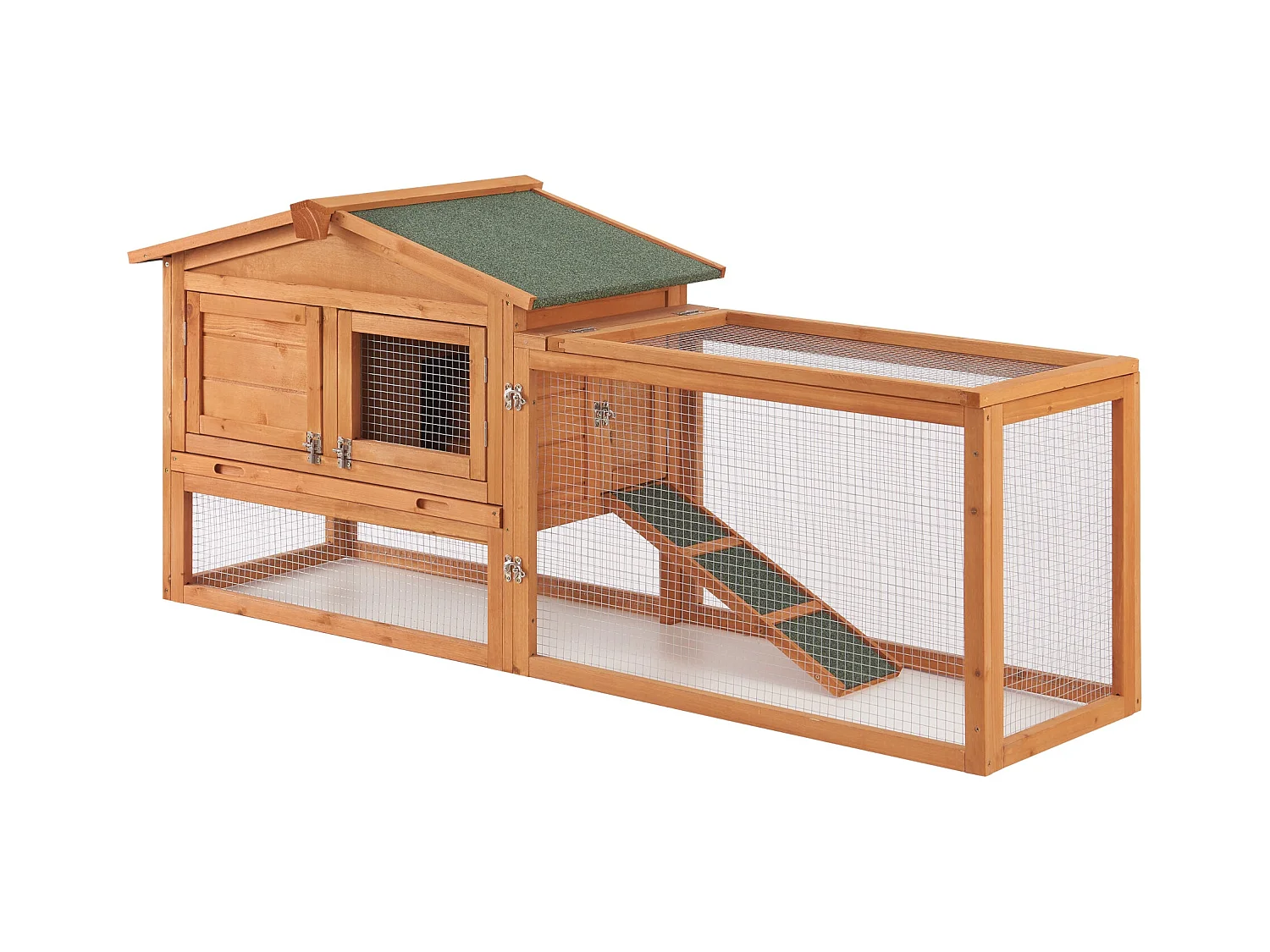 Gabbia a due livelli 68 x 156 x 52 cm abete naturale 03_0006809