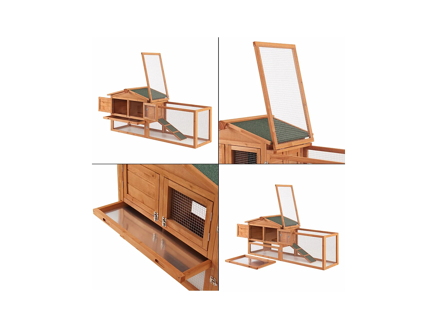 Gabbia a due livelli 68 x 156 x 52 cm abete naturale 03_0006809