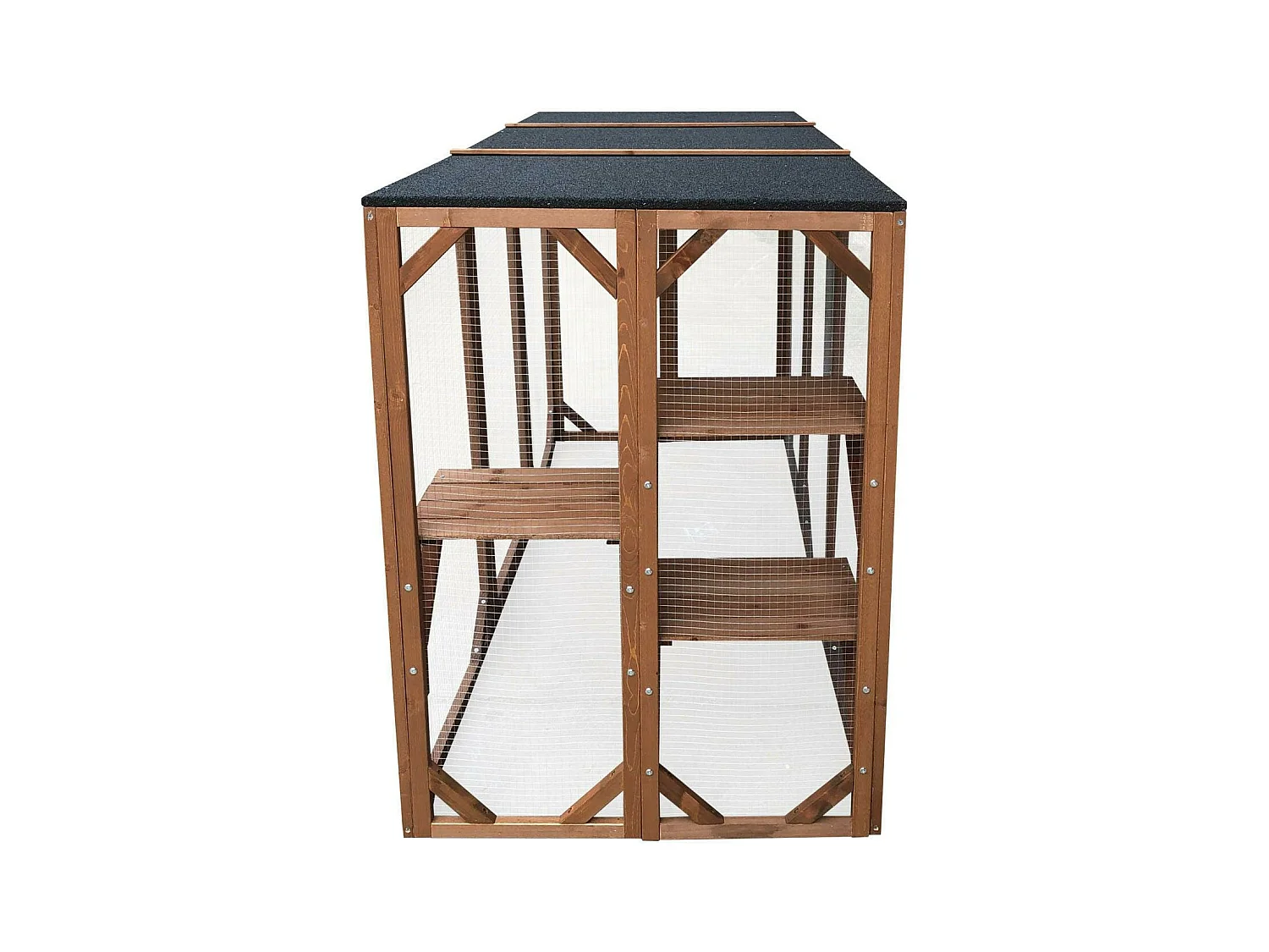 Recinto externo para gatos, madeira resistente 180 cm 3 áreas de descanso 16_0001711