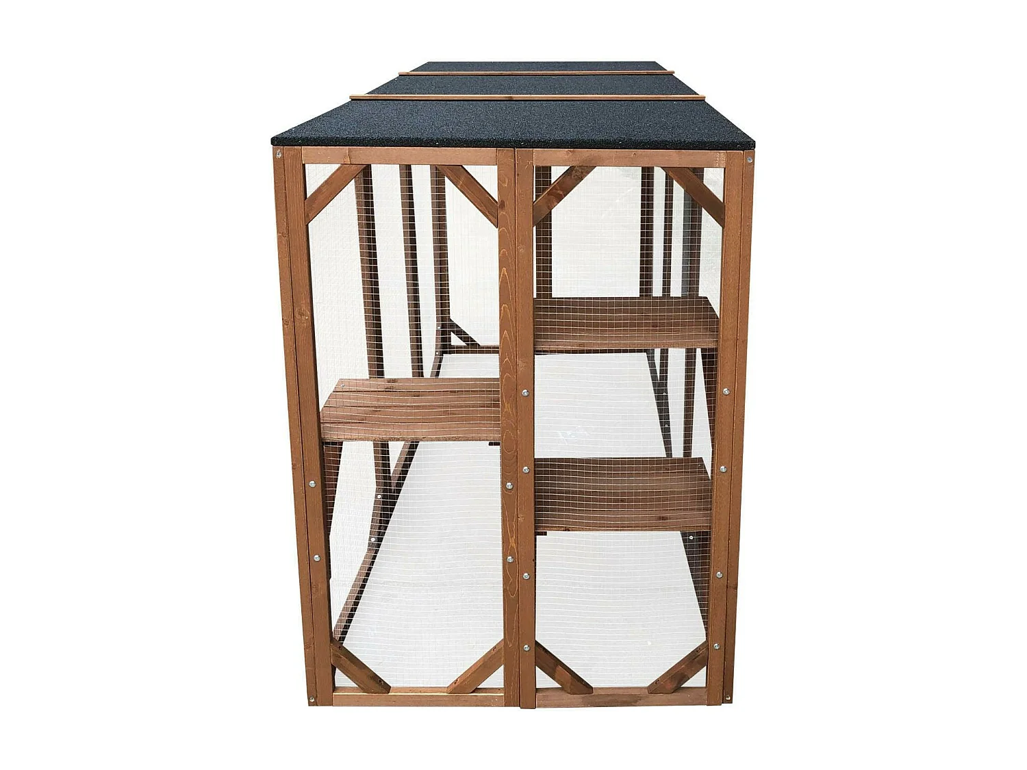 Recinto externo para gatos, madeira resistente 180 cm 3 áreas de descanso 16_0001711