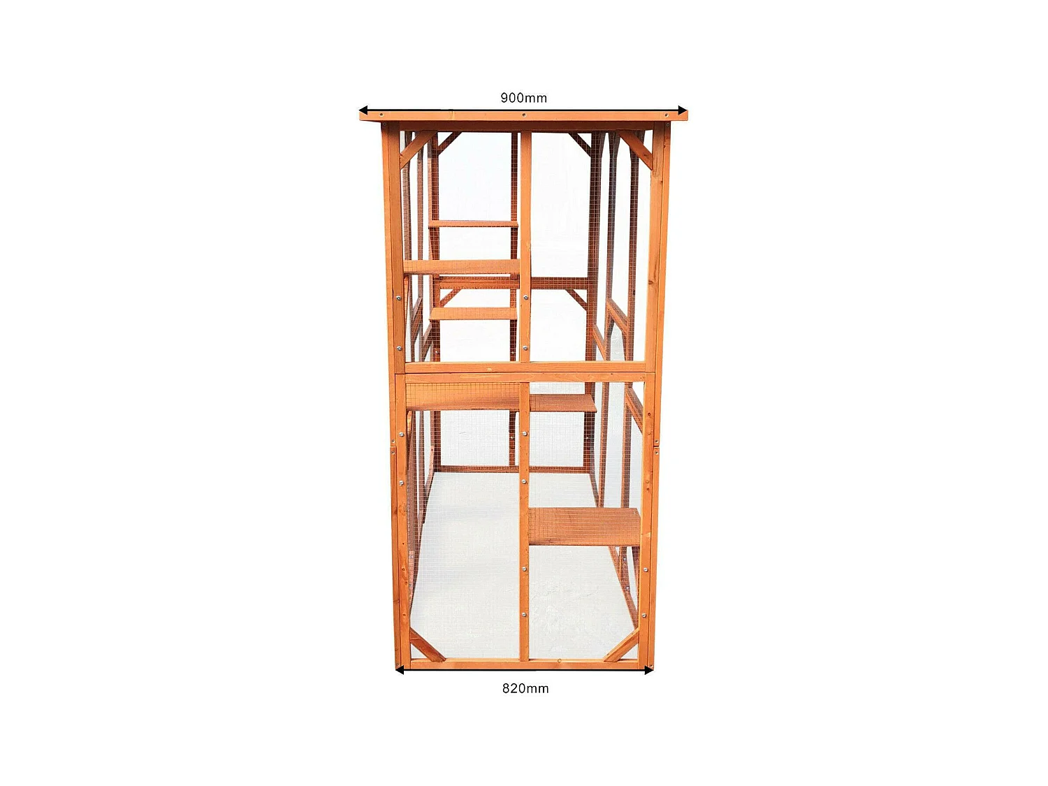 Recinto da esterno per gatti in legno resistente 180x88x169cm 6 zone riposo 16_0001712