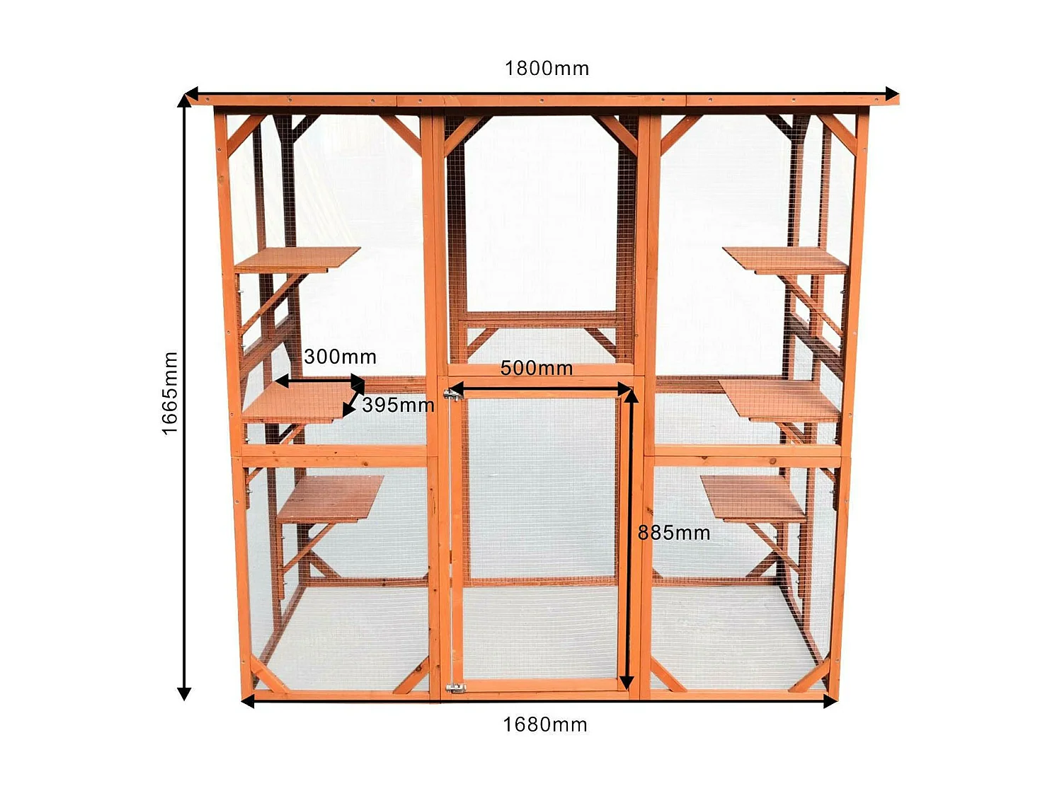 Recinto da esterno per gatti in legno resistente 180x88x169cm 6 zone riposo 16_0001712