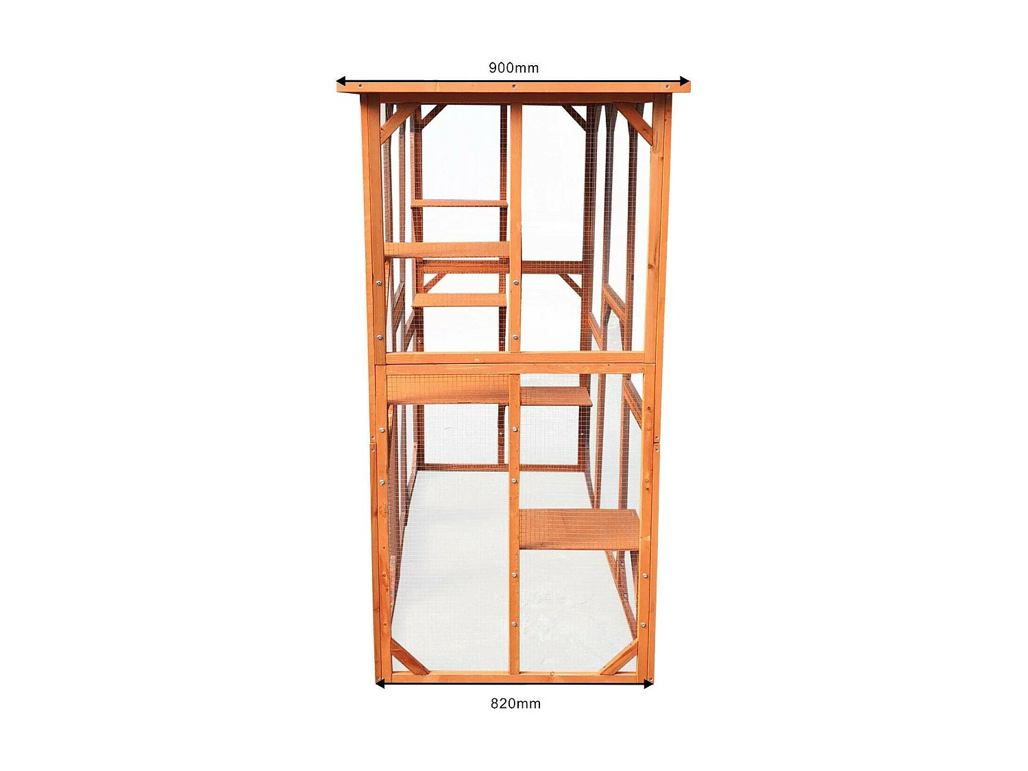 Recinto da esterno per gatti in legno resistente 180x88x169cm 6 zone riposo 16_0001712