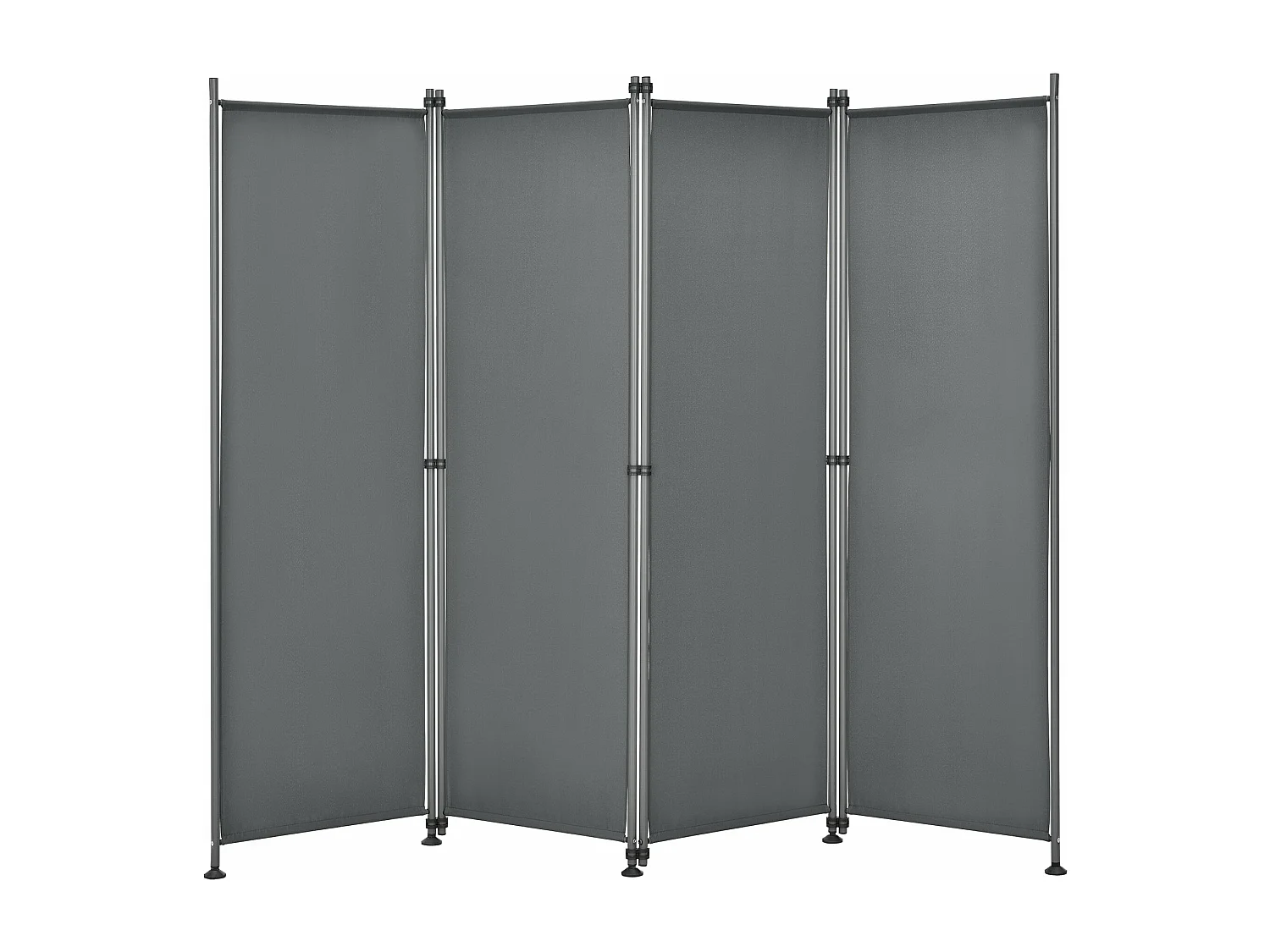 Mampara de privacidad con 4 paneles de poliéster 215 x 170 cm gris pizarra 03_0006552