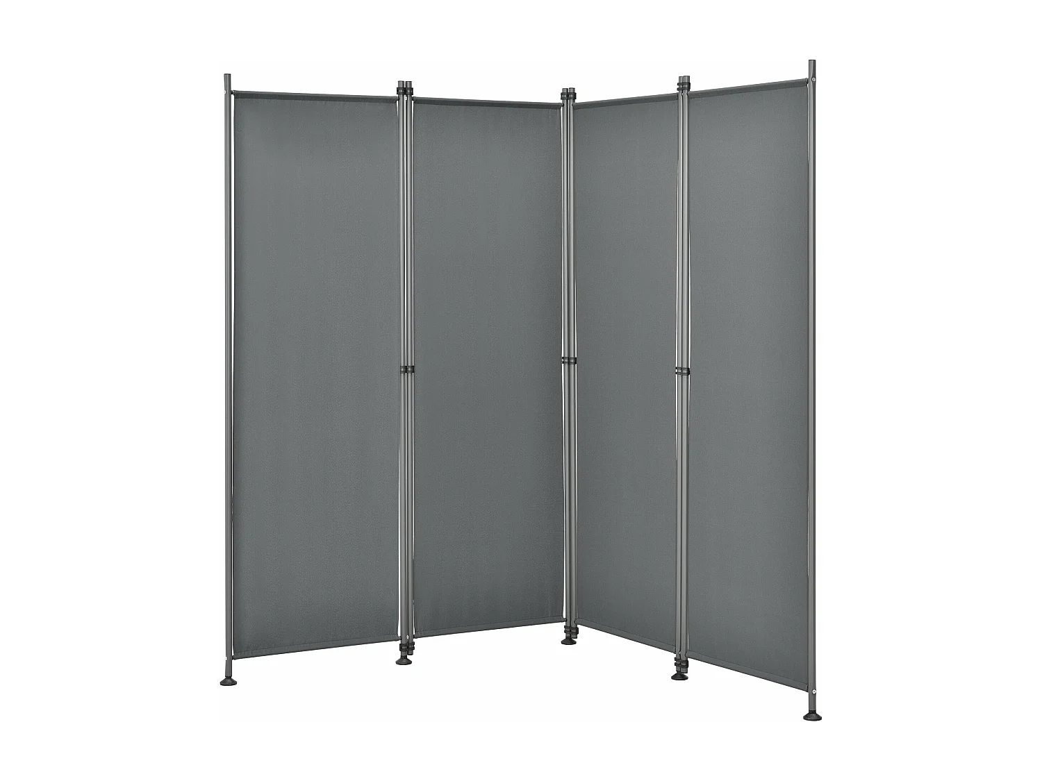 Mampara de privacidad con 4 paneles de poliéster 215 x 170 cm gris pizarra 03_0006552