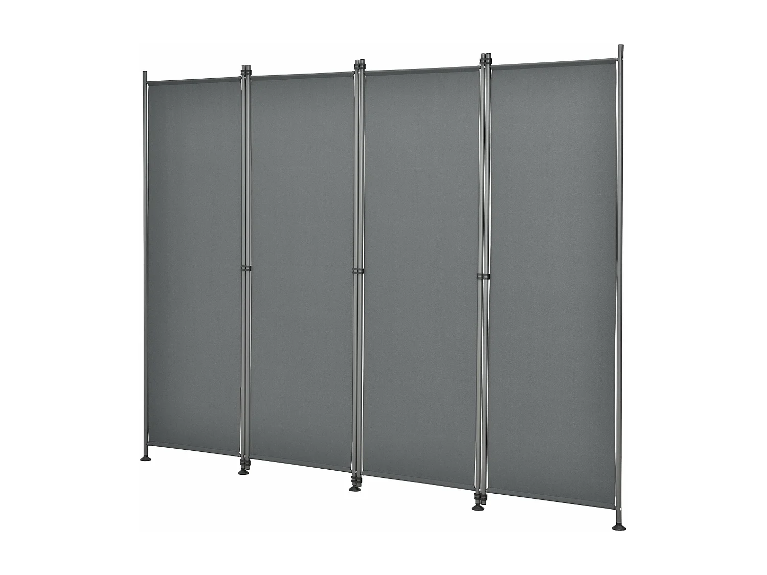 Mampara de privacidad con 4 paneles de poliéster 215 x 170 cm gris pizarra 03_0006552