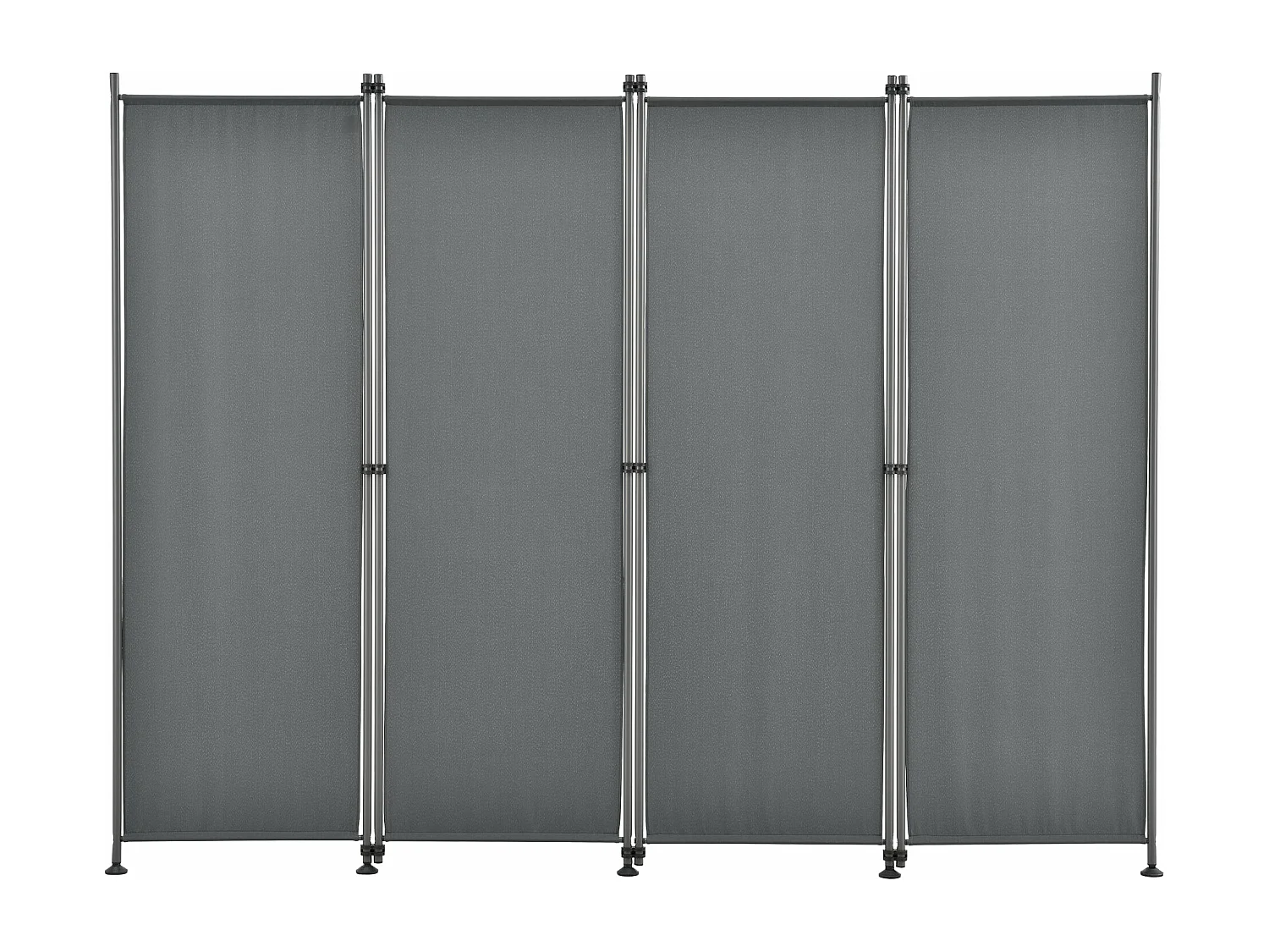 Mampara de privacidad con 4 paneles de poliéster 215 x 170 cm gris pizarra 03_0006552