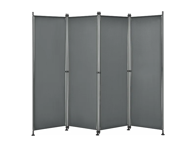 Mampara de privacidad con 4 paneles de poliéster 215 x 170 cm gris pizarra 03_0006552